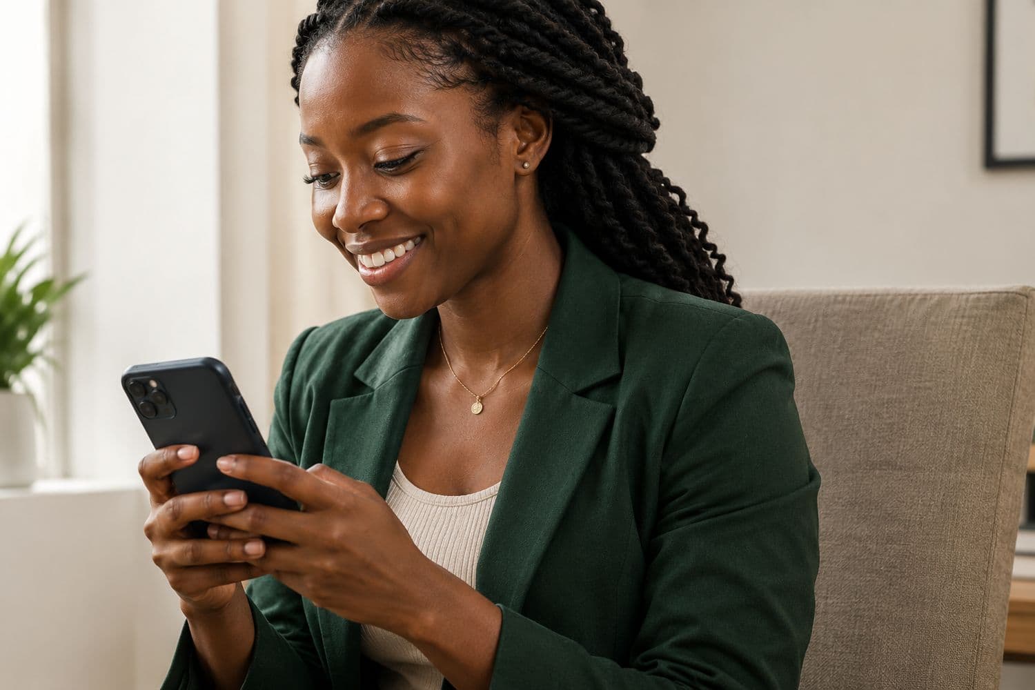 woman using a phone